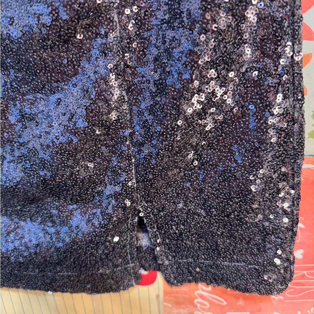 NWT Gorgeous Strappy Mini Dress in Bluish Silver Sequins Sparkle Size Medium - Picture 4 of 10